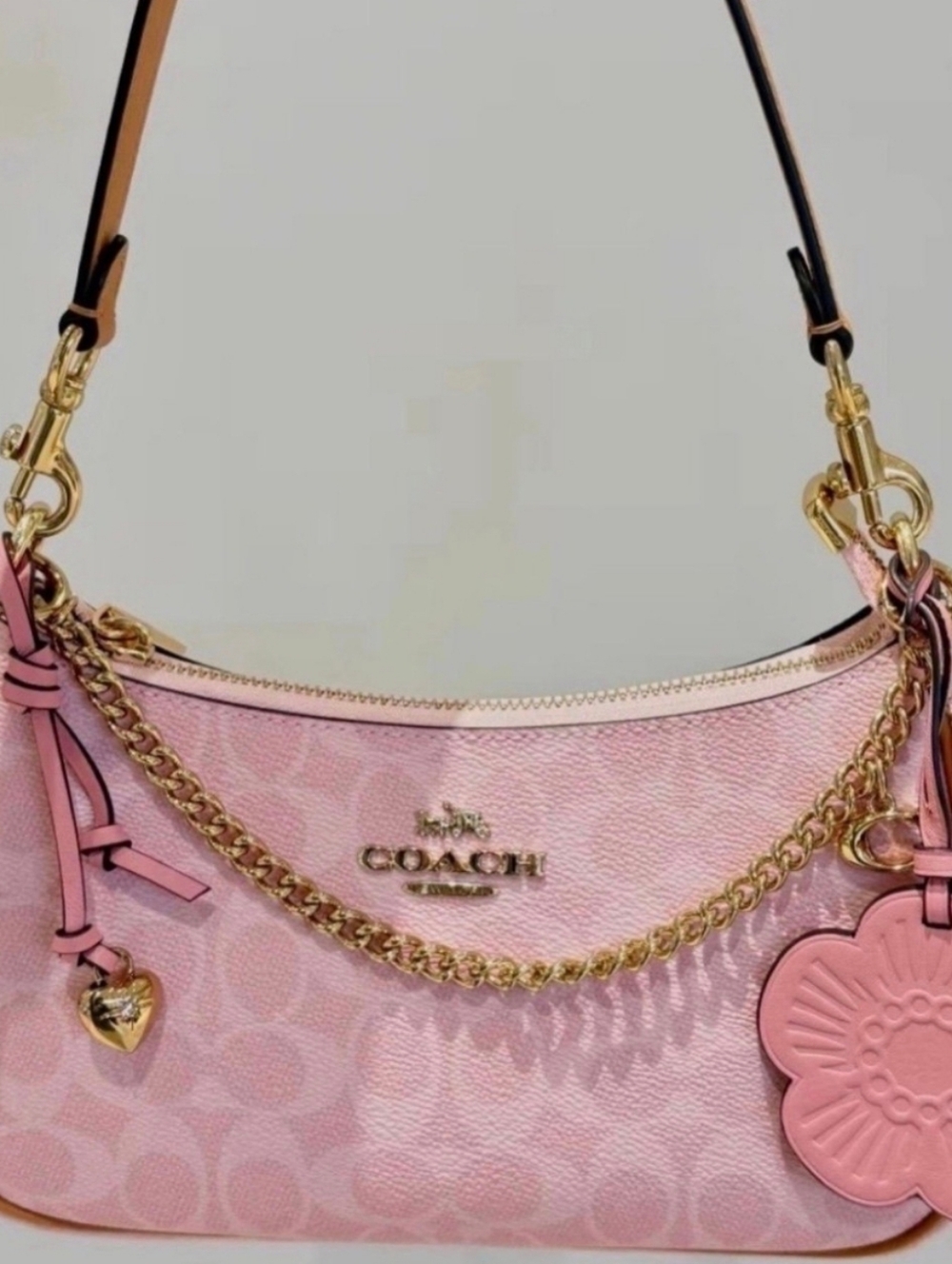 COACH TERI SHOULDER BAG IN SIGNATURE CANVAS CEA20 POWDER PINK - NWT!